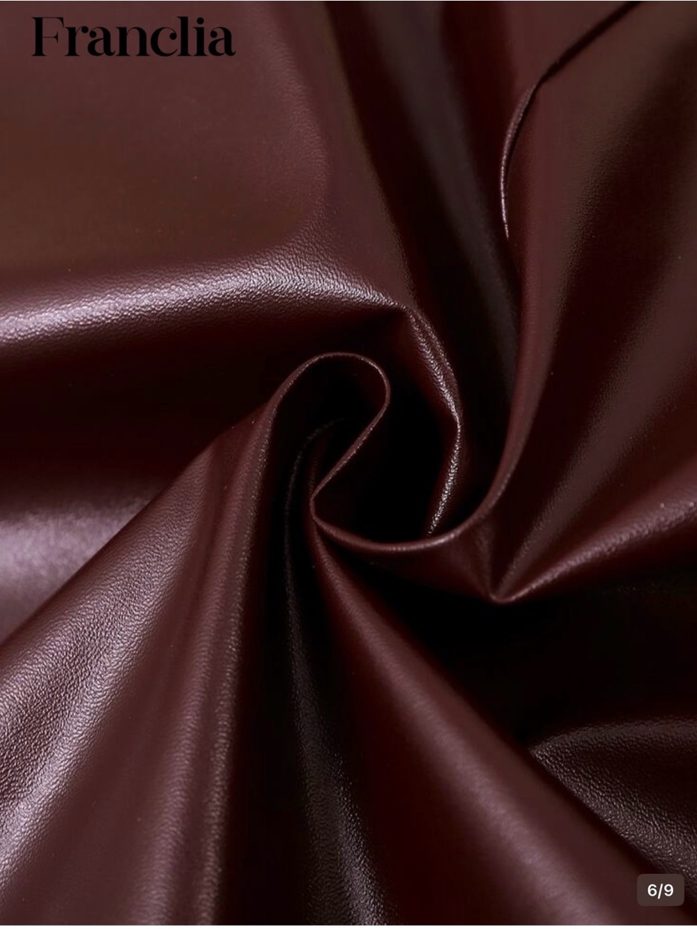 Burgundy Faux-Leather High-Waist Shorts - Picture 5 of 7